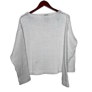 Lotus Eater white alpaca wool blend pullover sweater sz XS S